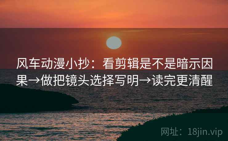 风车动漫小抄:看剪辑是不是暗示因果→做把镜头选择写明→读完更清醒