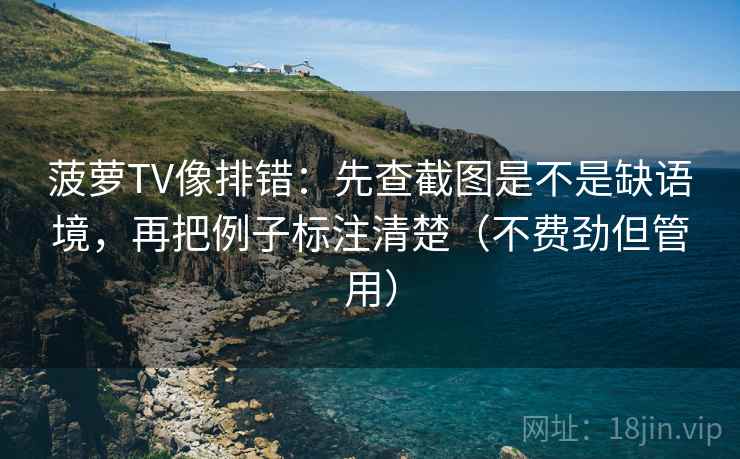菠萝TV像排错：先查截图是不是缺语境，再把例子标注清楚（不费劲但管用）  第2张